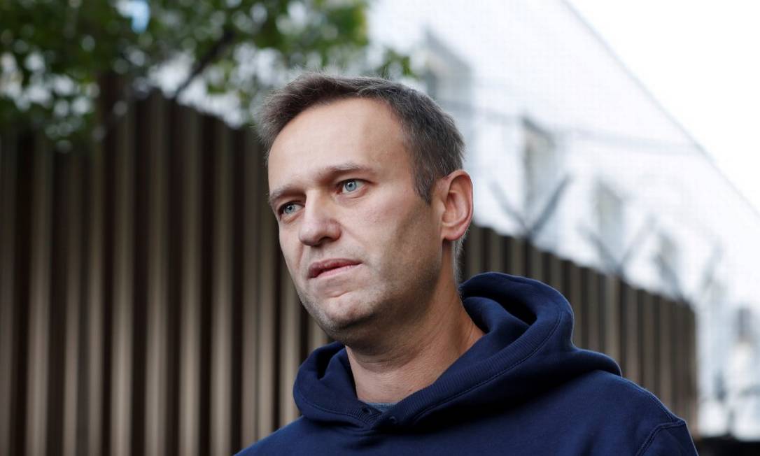 Alexei Navalny, após ser solto da prisão no final de agosto Foto: Evgenia Novozhenina / REUTERS / 23-08-2019