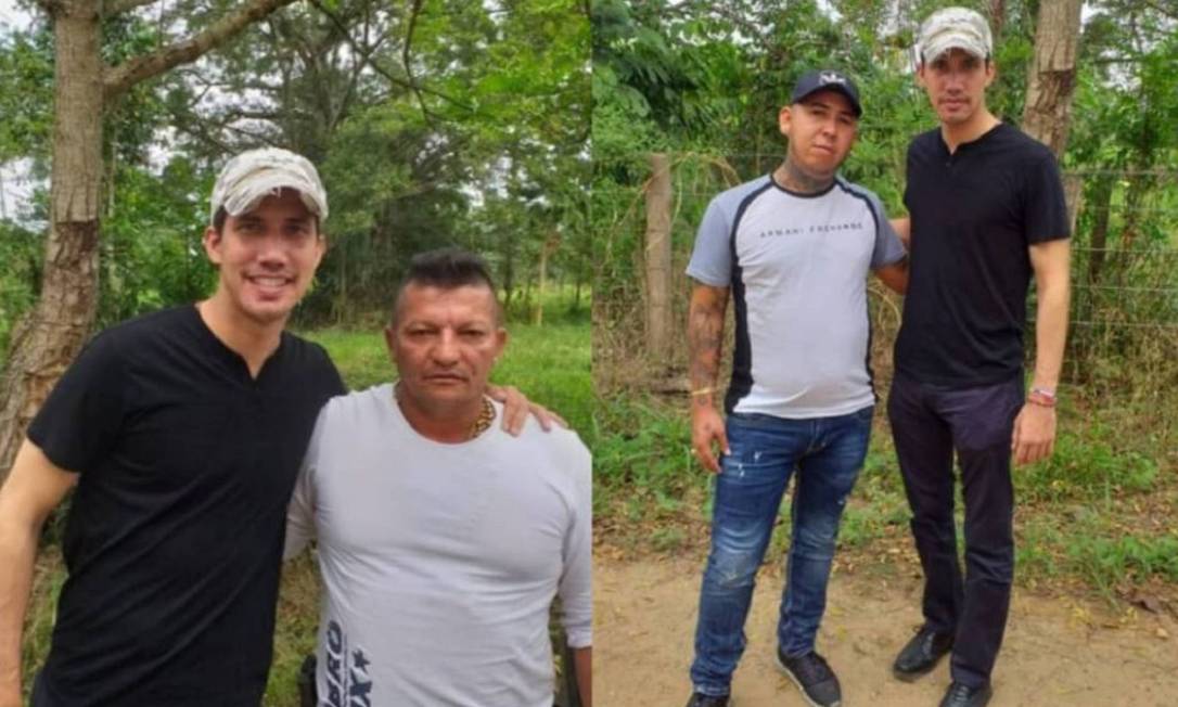 Juan Guaidó é fotografado com líderes de grupo paramilitar na fronteira com a Colômbia Foto: Reprodução