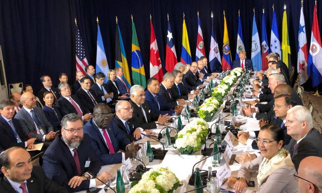 Reunião de Trump com o Grupo de Lima em Nova York Foto: MRE/Divulgação