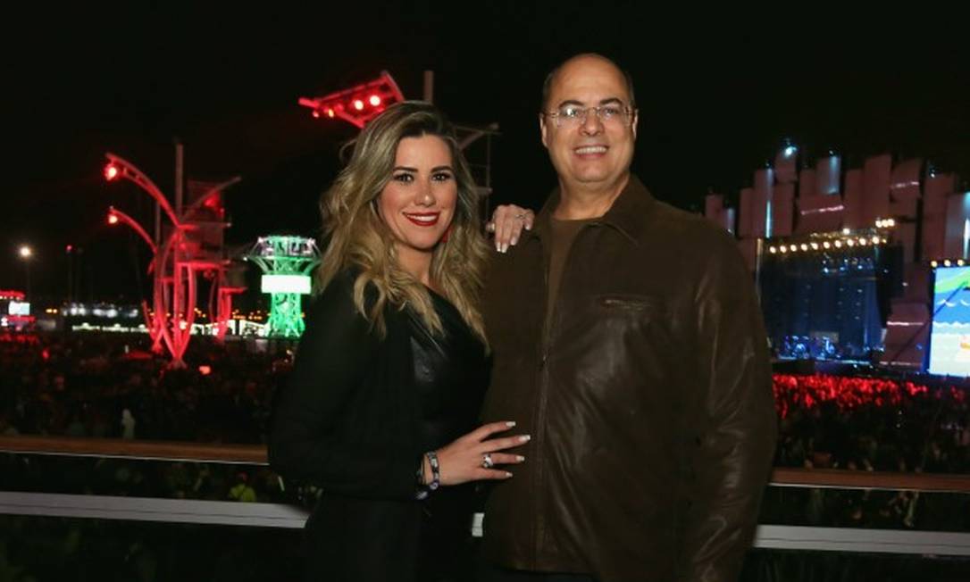 O governador Wilson Witzel com sua esposa, Helena, no Rock in Rio 2019 Foto: Divulgação