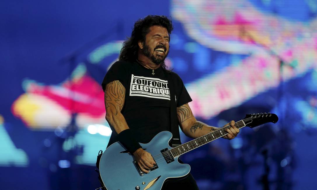 Dave Grohl durante o show do Foo Fighters, no Rock in Rio 2019 Foto: MARCELO THEOBALD / O Globo