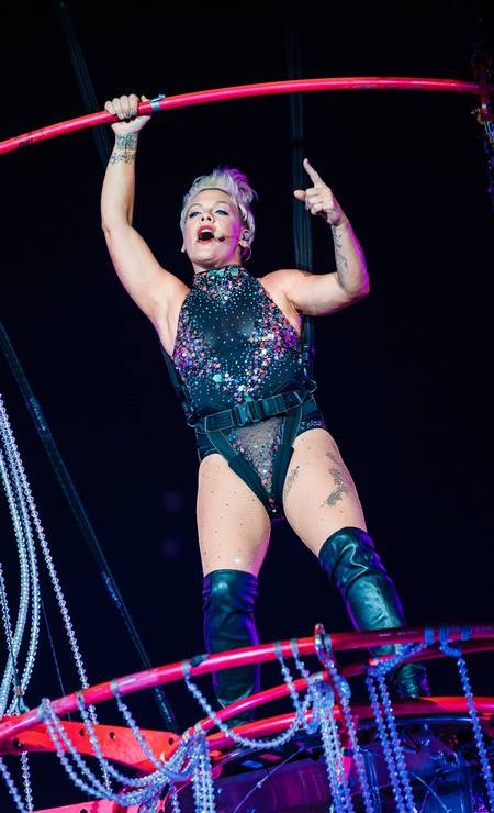 A cantora americana P!nk no Rock in Rio Foto: Mauricio Santana / Getty Images