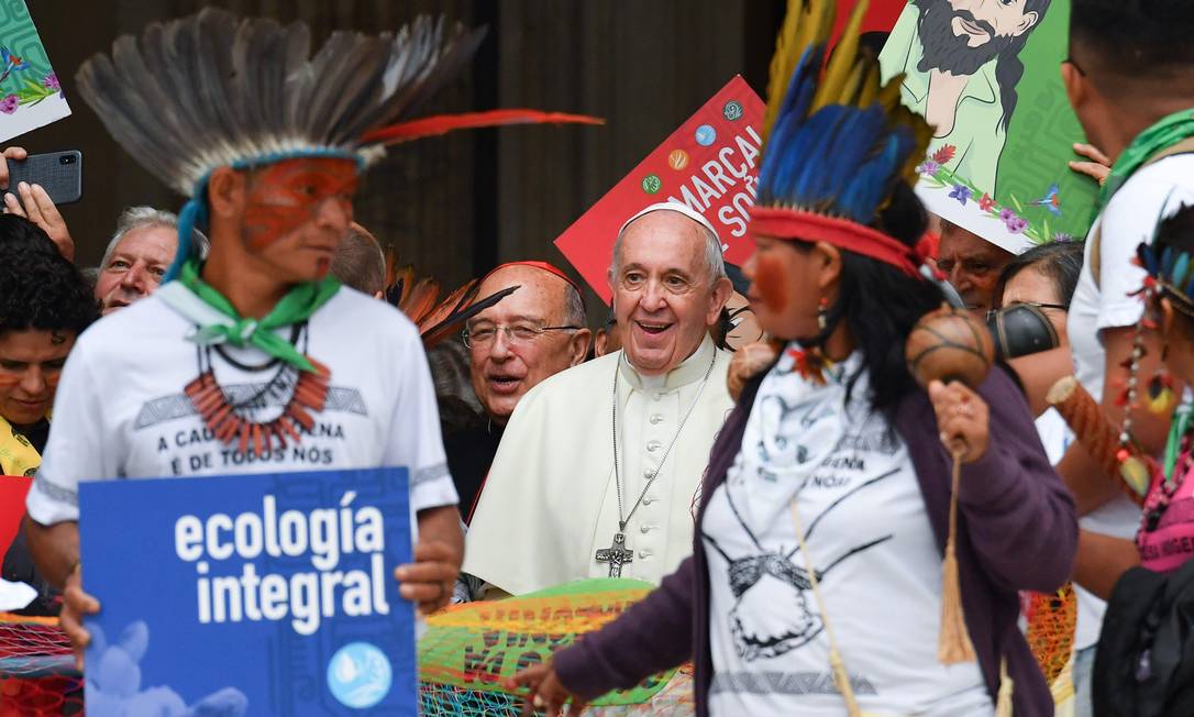 O Sínodo da Amazônia, no Vaticano, será um dos locais visitados pelos indígenas Foto: ANDREAS SOLARO / AFP