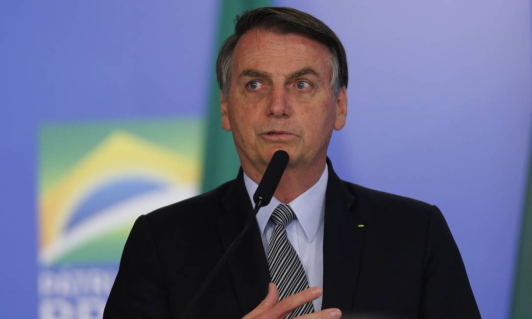 Presidente Jair Bolsonaro participa de cerimônia oficial no Palácio do Planalto Foto: Jorge William / Agência O Globo