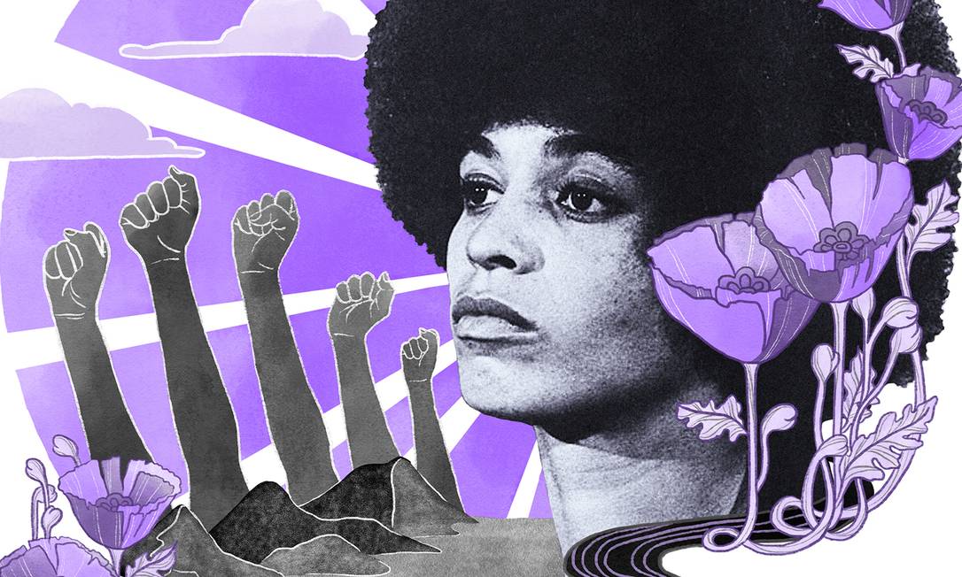Angela Davis é um dos principais nomes do feminismo negro no mundo Foto: Arte de Lari Arantes