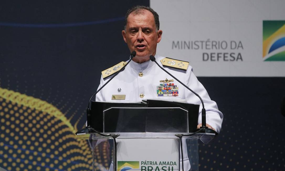 O comandante da Marinha, Ilques Barbosa, durante cerimônia no Rio de Janeiro Foto: Tomaz Silva/Agência Brasil/11-10-2019