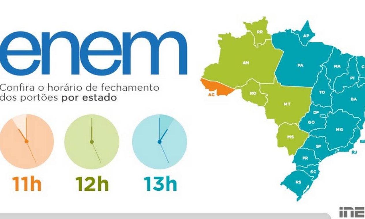 Enem: veja os horários das provas em cada estado - Jornal O Globo