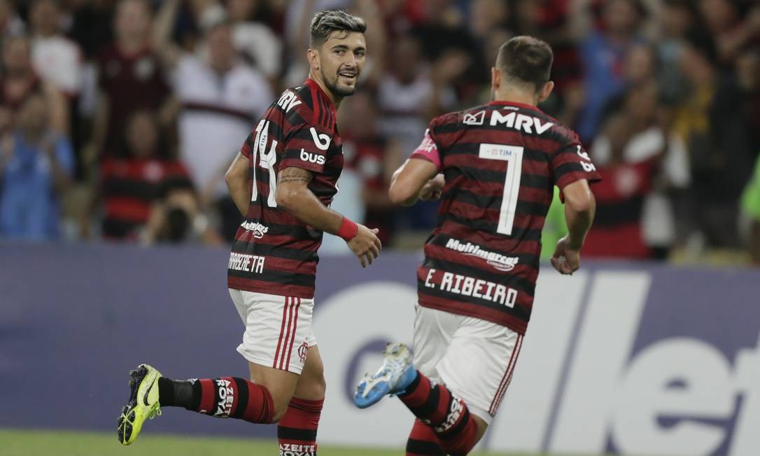 Arrascaeta marcou o solitário gol da vitória rubro-negra Foto: Antonio Scorza / Agência O Globo