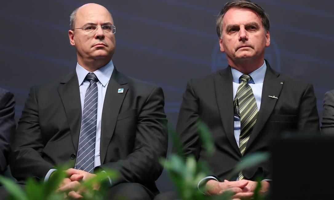 O presidente Jair Bolsonaro e o governador Wilson Witzel em evento no início de outubro Foto: Marcos Corrêa / Presidência da República
