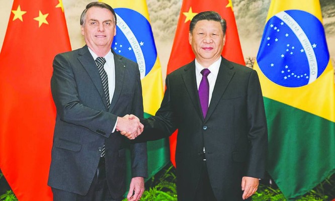 Presidentes Jair Bolsonaro e Xi Jinping Foto: SYSTEM / Divulgação
