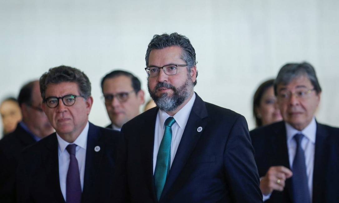 Chanceler Ernesto Araújo, durante reunião do Grupo de Lima em Brasília Foto: ADRIANO MACHADO / REUTERS / 08-11-2019