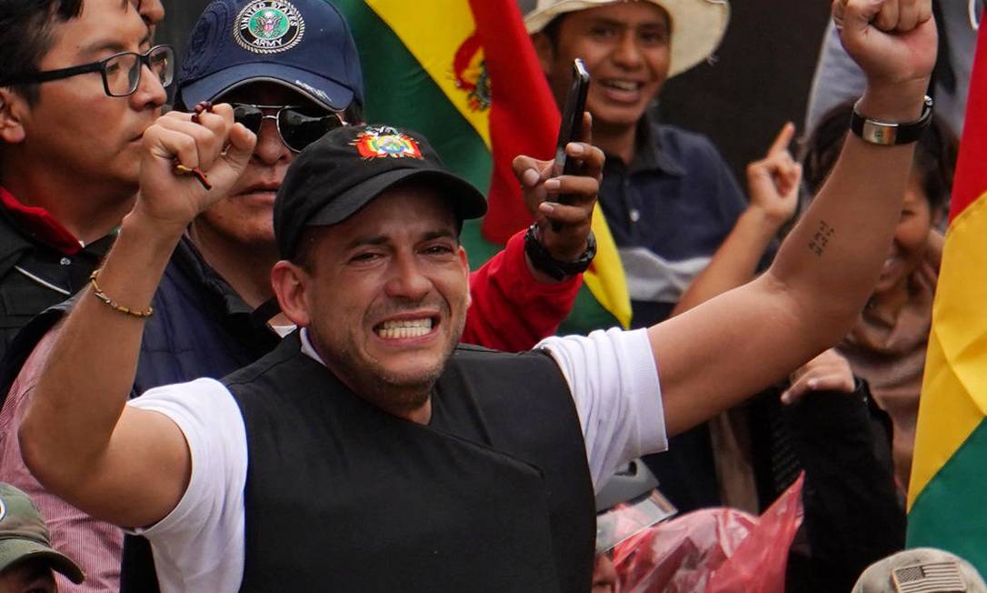 Luis Fernando Camacho, liderança da oposição, ajudou a articular mobilização que resultou na saída de Evo Morales Foto: Javier Mamani / Getty Images