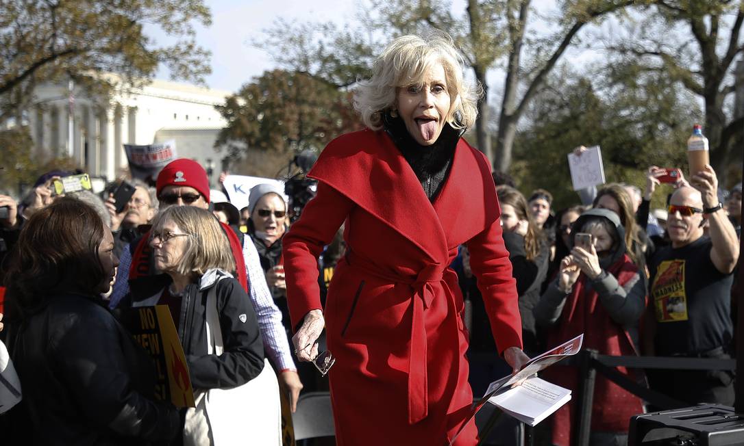 Jane Fonda, na última sexta-feira, dia 15 de novembro Foto: John Lamparski / Getty Images