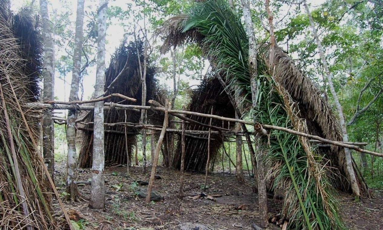 Acampamento de índios isolados em Rondônia Foto: Divulgação / Funai