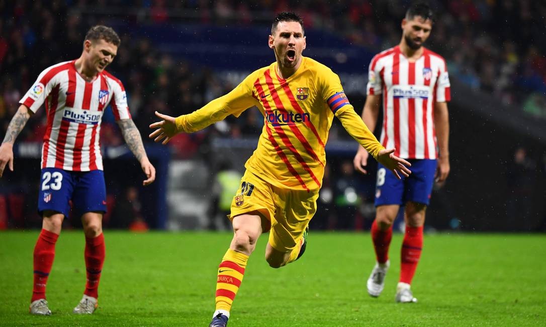 Messi decide em vitória do Barcelona no Wanda Metropolitano Foto: GABRIEL BOUYS / AFP