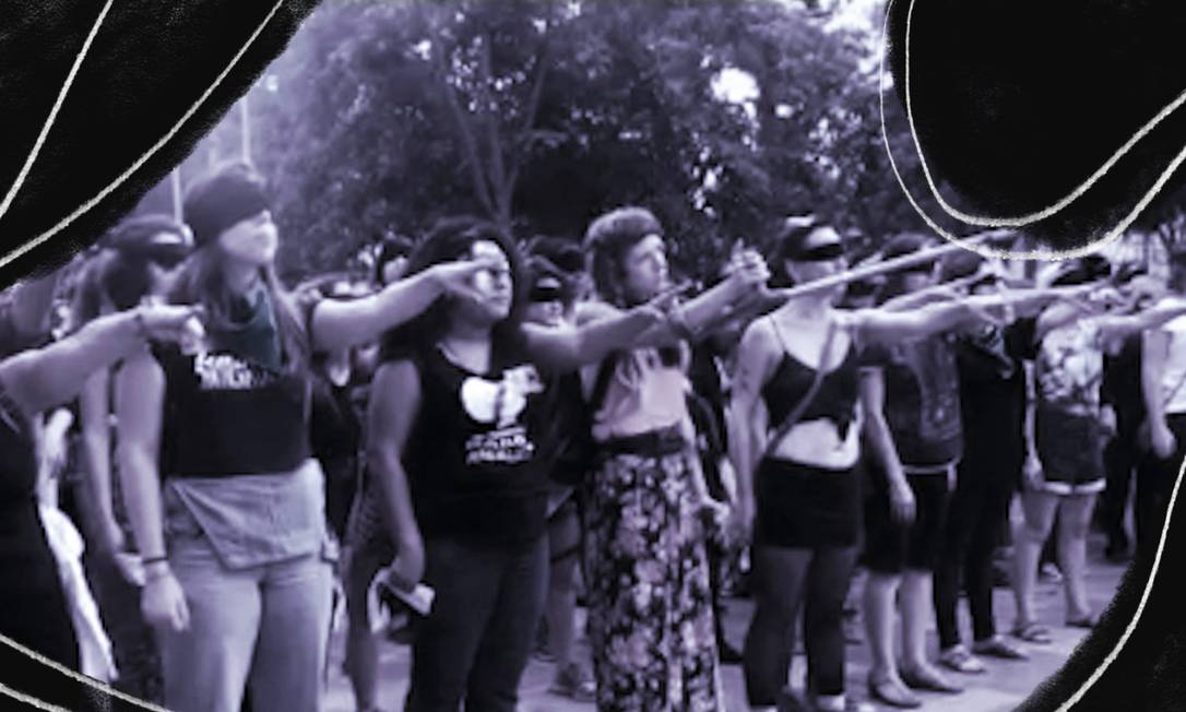 Ato feminista reúne 100 mulheres em São Paula em coreografia surgida no Chile Foto: Reprodução