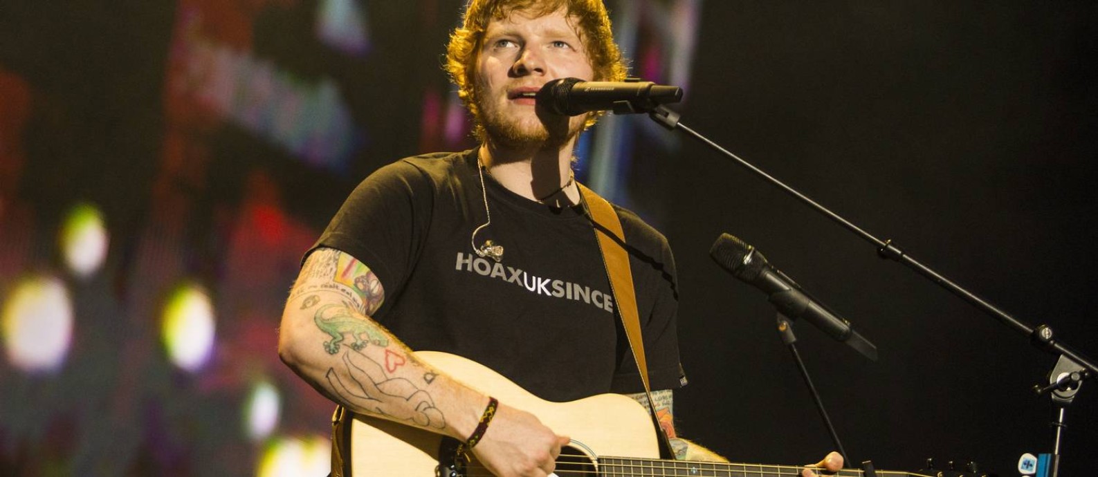 O cantor inglês Ed Sheeran em show na Jeunesse Arena, Rio de Janeiro, em 25/05/2017 Foto: Bárbara Lopes / Agência O Globo