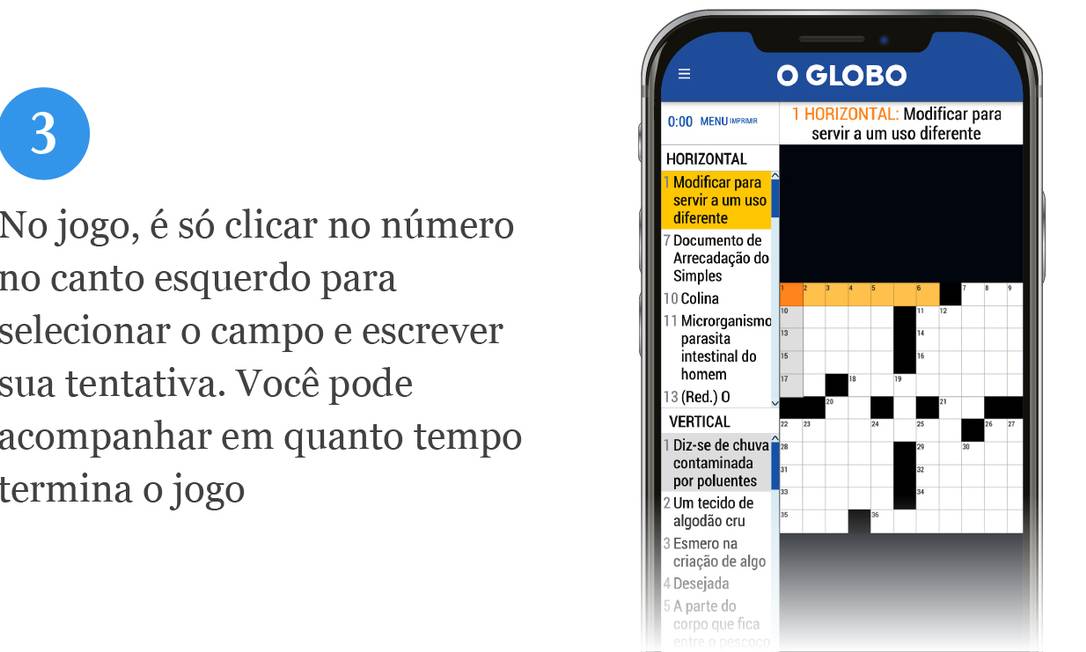Palavras cruzadas online do Globo - Jornal O Globo