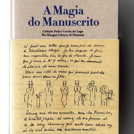 A edição em português do livro A magia do manuscrito, que reúne autógrafos e textos escritos à mão de personalidades como Einstein e Mozart Foto: reprodução