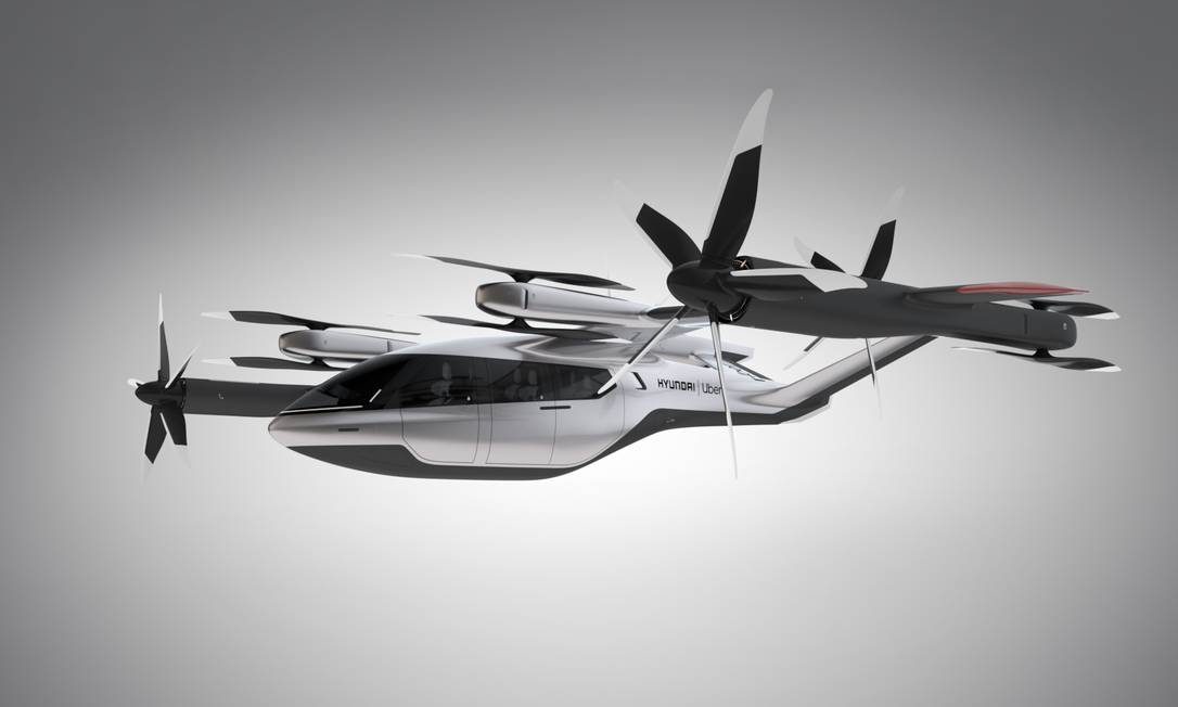 O S-A1, criado em parceria entre Hyundai e Uber, é projetado para pousar e decolar verticalmente Foto: Divulgação