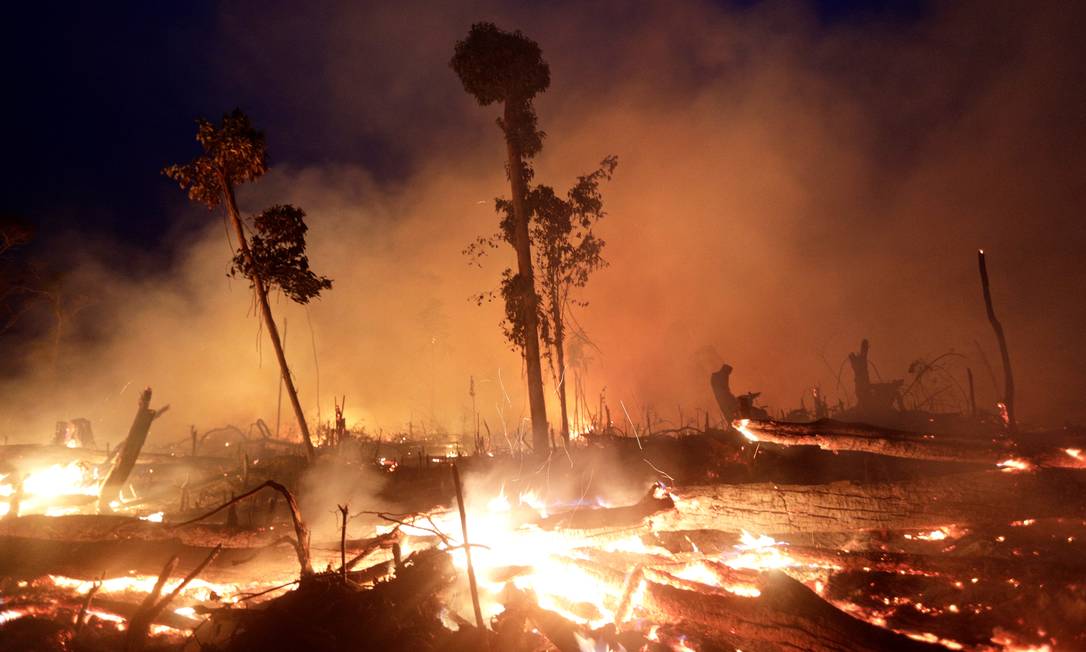 Fogo devasta a Amazônia em Rondônia, em setembro de 2019 Foto: Ricardo Moraes / Reuters