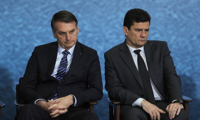 Bolsonaro e Moro entraram em rota de colisão por diversos motivos no último ano Foto: Jorge William / Agência O Globo