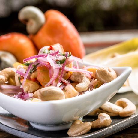 Ceviche vegano de caju, servido na La Carioca Foto: Divulgação/Filico