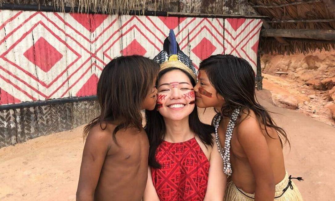 Yili Wang em aldeia indígena de Manaus Foto: Arquivo pessoal / Arquivo pessoal