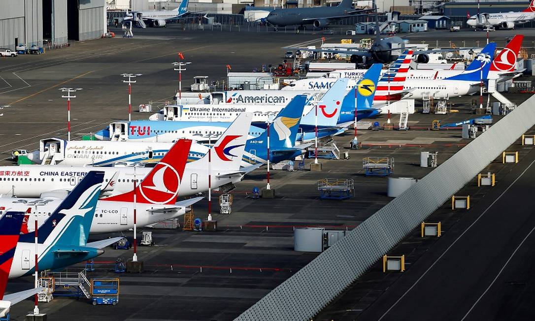Aviões Boeing 737 MAX parados em Seattle, nos EUA. Foto: Lindsey Wasson / REUTERS
