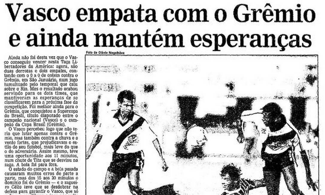 O GLOBO confirma Grêmio x Vasco pela Supercopa do Brasil Foto: Reprodução/O GLOBO