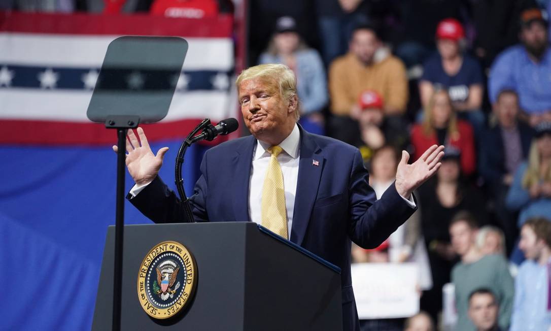 Presidente dos Estados Unidos, Donald Trump, durante evento de campanha em Colorado Springs, em Colorado Foto: KEVIN LAMARQUE / REUTERS / 20-02-2020