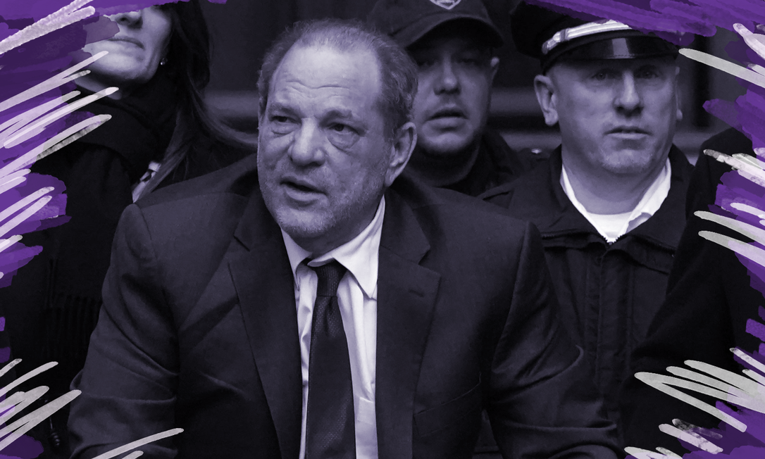 Harvey Weinstein deixa a Suprema Corte em Manhattan, em 20 de fevereiro Foto: Timothy A. Clary / AFP