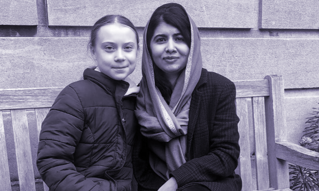 Greta Thunberg e Malala Yousafsai na Universidade de Oxford Foto: Reprodução Instagram