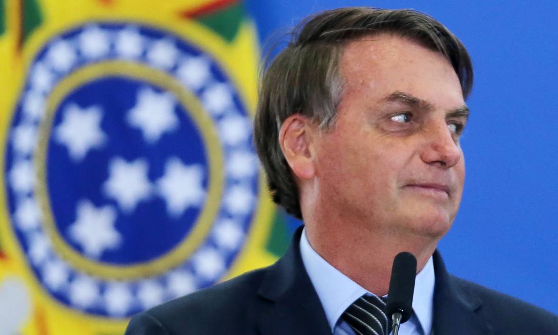 O presidente Jair Bolsonaro, durante cerimônia no Palácio do Planalto Foto: Jorge William/Agência O Globo/20-02-2020