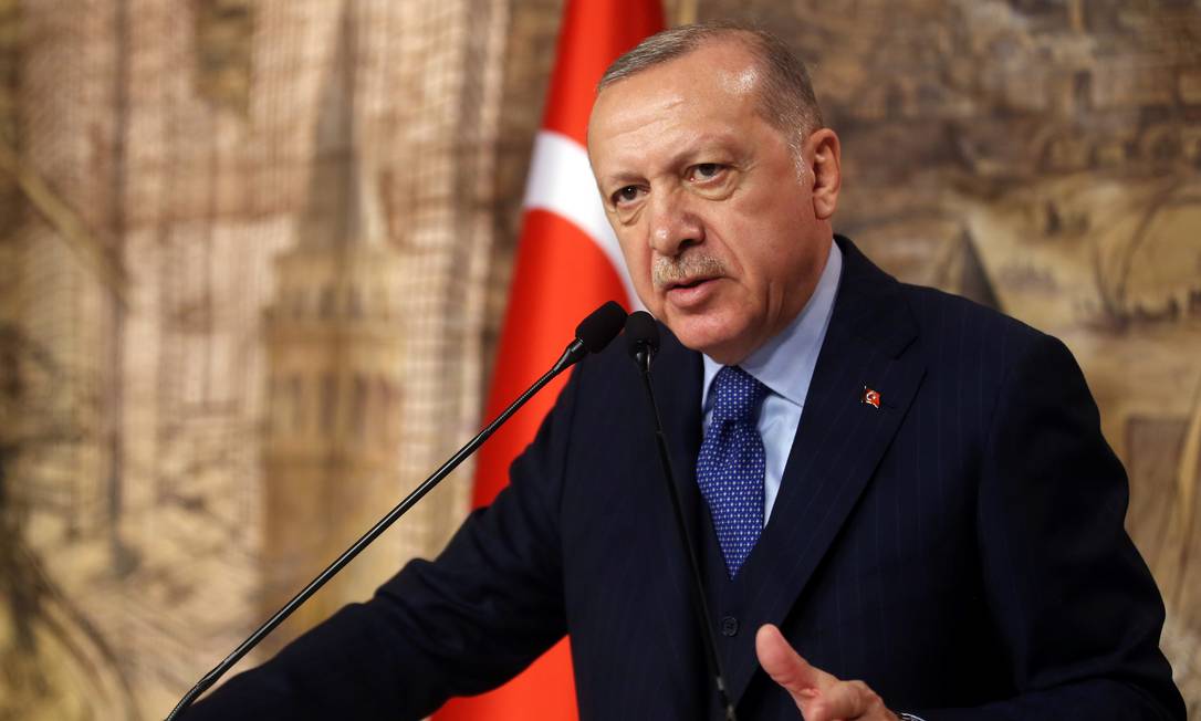 Presidente turco Recep Tayyip Erdogan, durante reunião em Istambul Foto: PRESIDENTIAL PRESS OFFICE / vis REUTERS