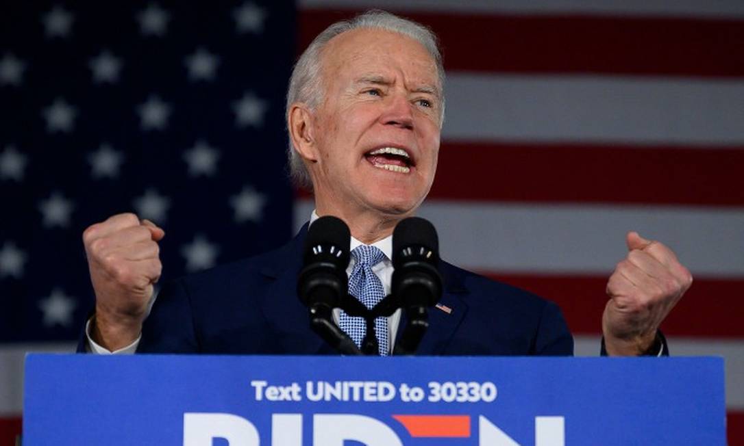 Joe Biden, durante evento de campanha em Columbia, Carolina do Sul Foto: JIM WATSON / AFP / 29-02-2020