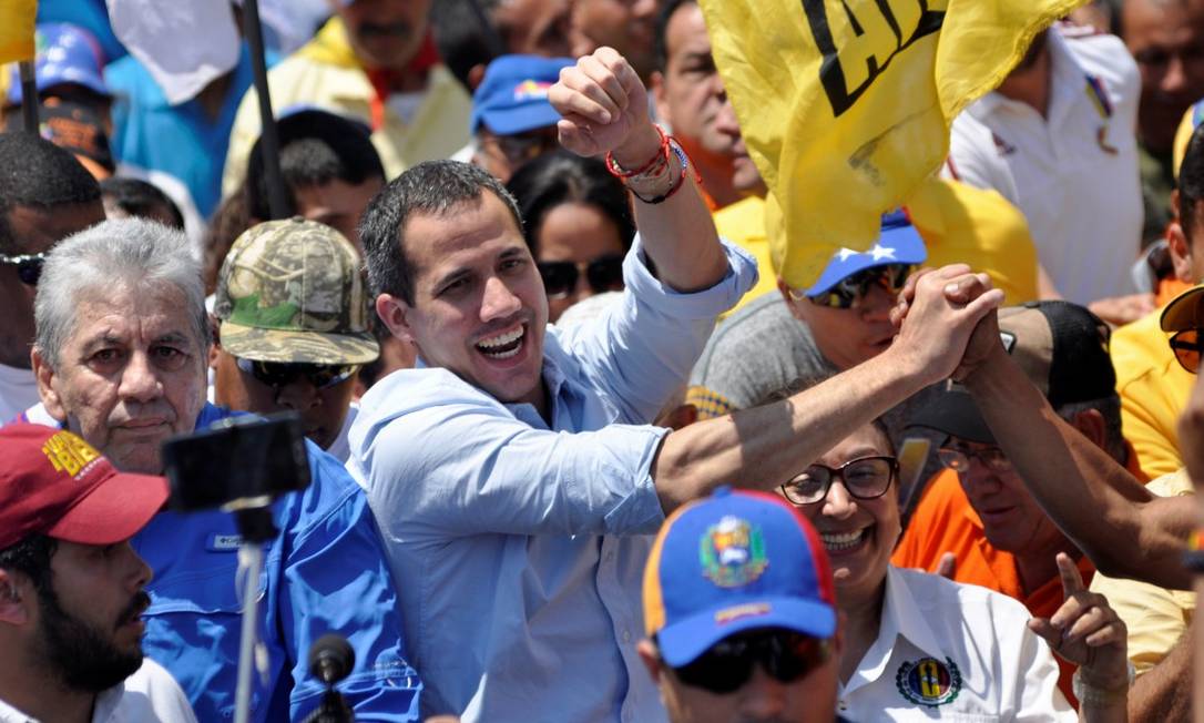 Líder opositor Juan Guaidó durante manifestação em Barquisimeto, na Venezulena Foto: STRINGER / REUTERS