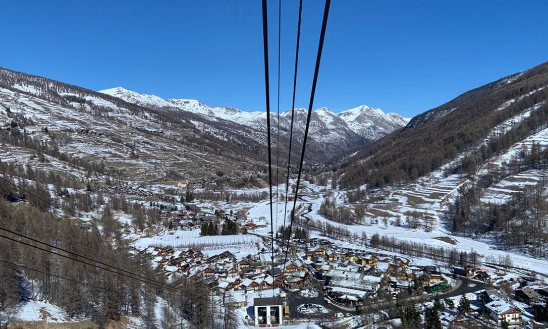 Advogada registrou imagem da estação de esqui nas férias em Piemonte Foto: Reprodução