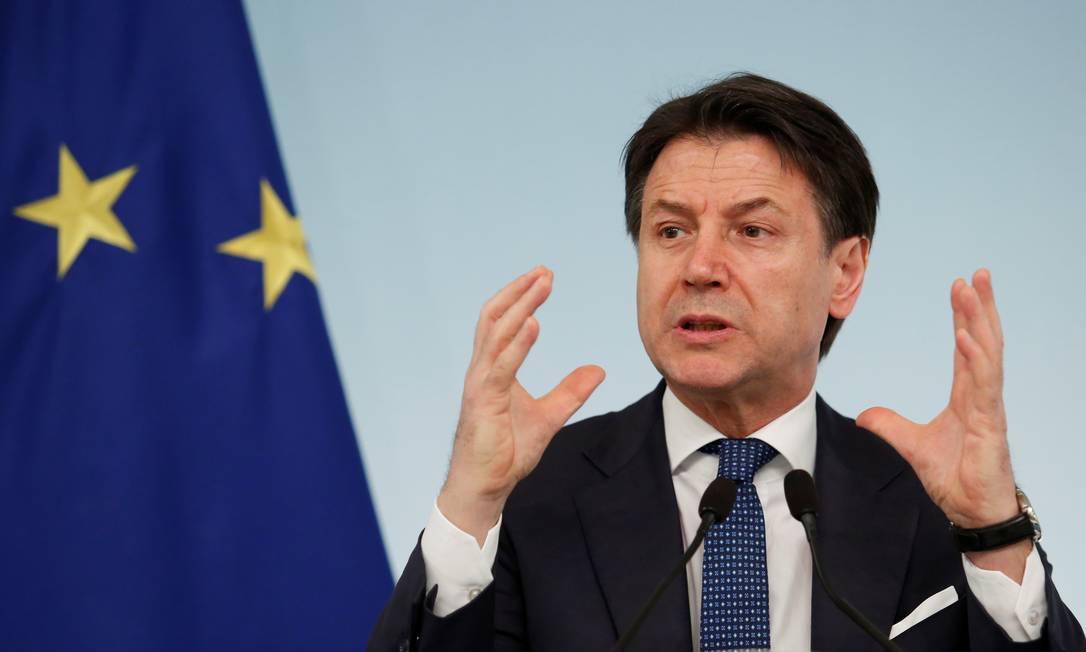 Primeiro-ministro italiano, Giuseppe Conte anuncia ampliação de quarentena no país Foto: REMO CASILLI / REUTERS