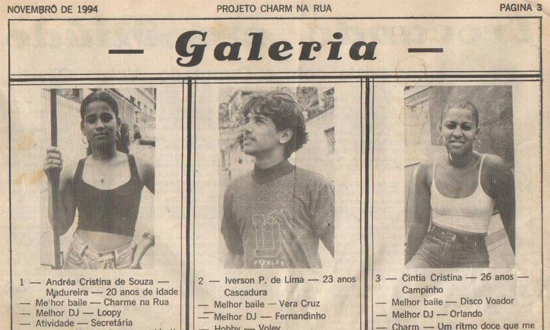 Trecho do jornalzinho Charm na Rua com perferências dos frequentadores dos bailes charme Foto: Divulgação