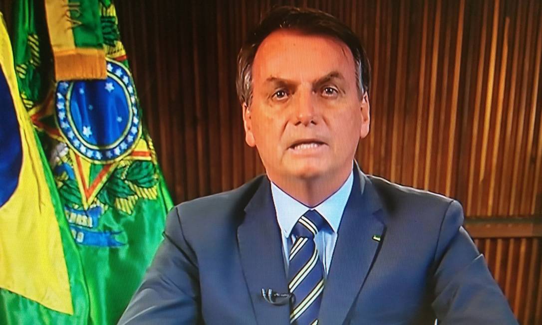Bolsonaro faz pronunciamento em cadeia de rádio e TV para falar sobre coronavírus Foto: Reprodução