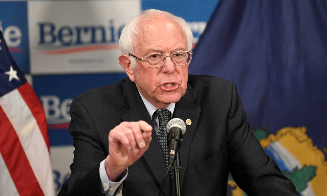 Senador Bernie Sanders em discurso sobre coronavirus em Burlington, Vermont Foto: CALEB KENNA / REUTERS