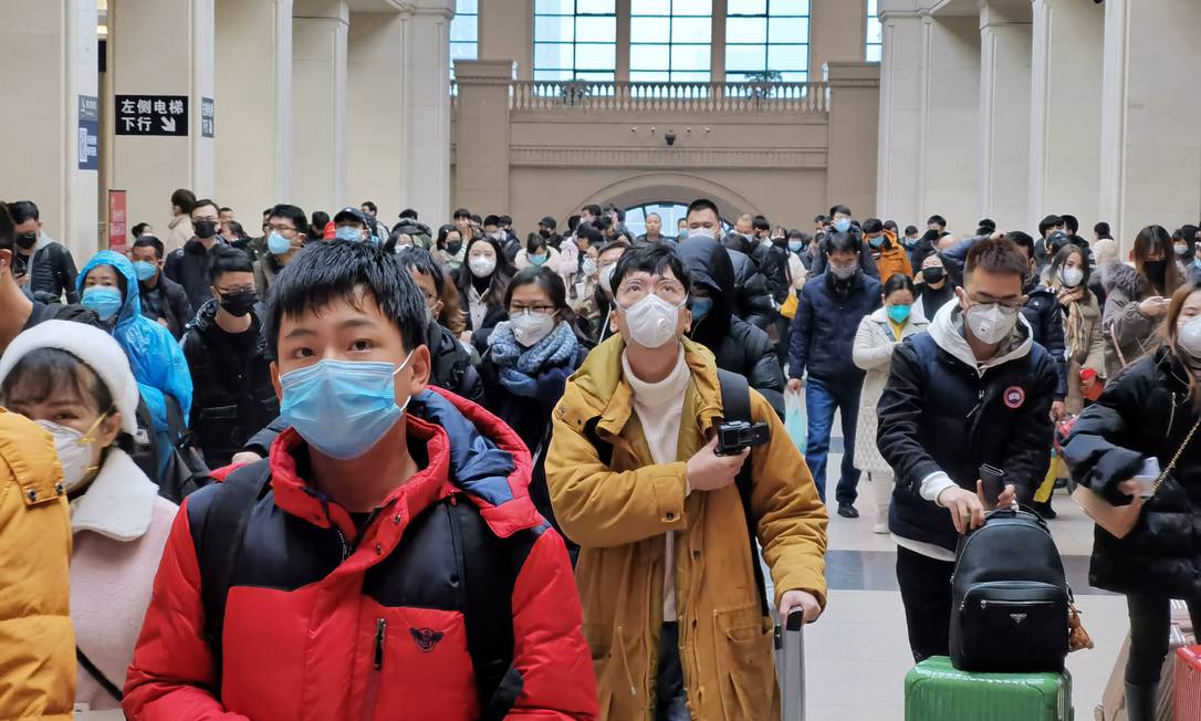 Estação de trem em Wuhan, na China, logo após o surgimento do coronavírus. Foto: Stringer / Getty Images