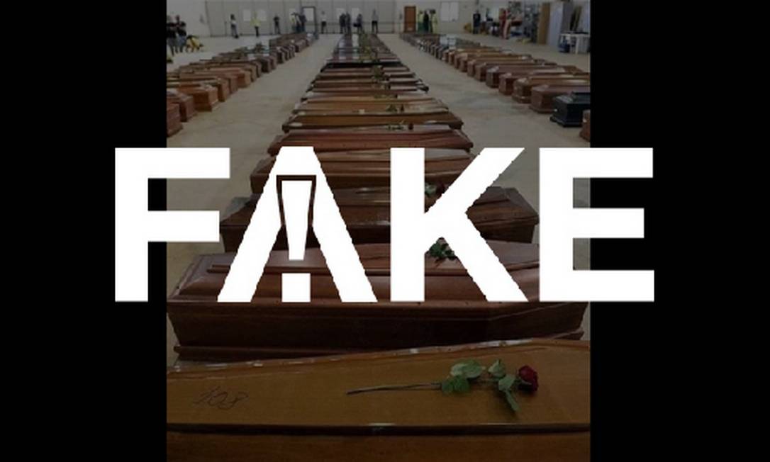 É #FAKE que foto de dezenas de caixões enfileirados seja de vítimas do coronavírus na Itália Foto: Reprodução