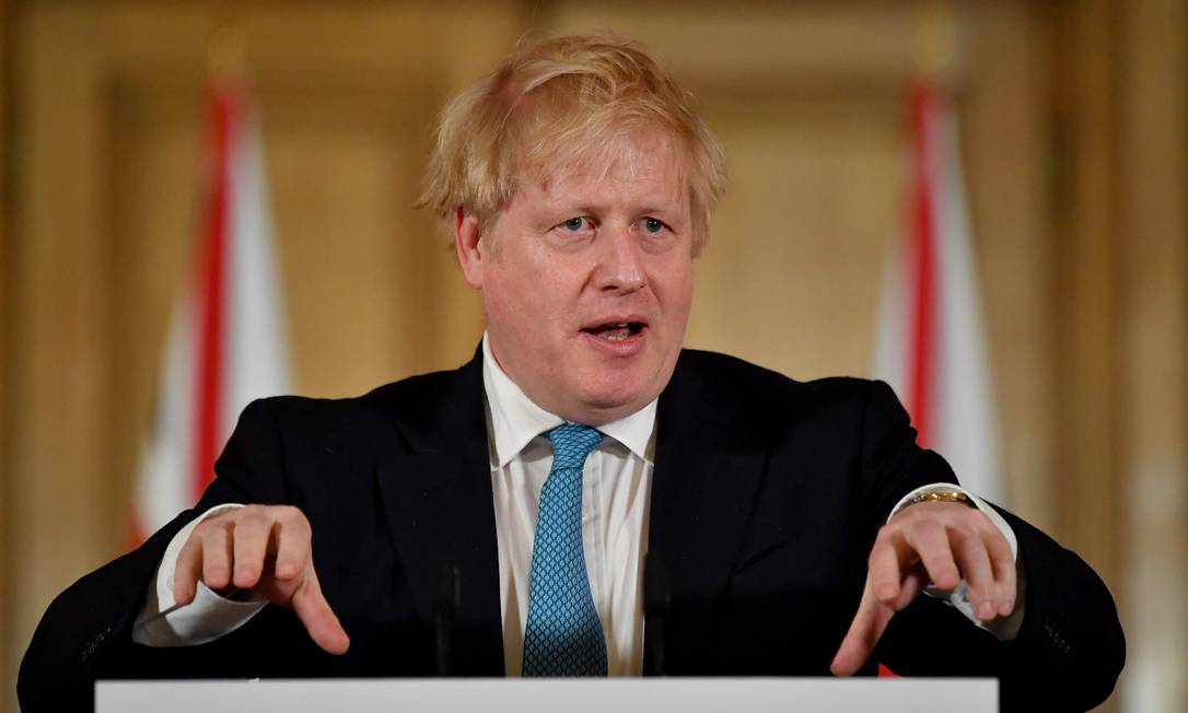 O primeiro-ministro do Reino Unido, Boris Johnson, anunciou novas medidas para conter o coronavírus Foto: LEON NEAL / Getty Images