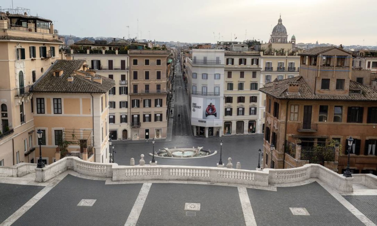 Vista da Escadaria da Praça de Espanha, em Roma Foto: Alessandro Penso / NYT