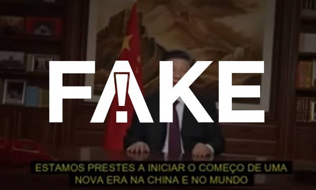 É #FAKE que vídeo mostre presidente da China falando sobre coronavírus, ameaças ao Ocidente e 3ª Guerra Foto: Reprodução
