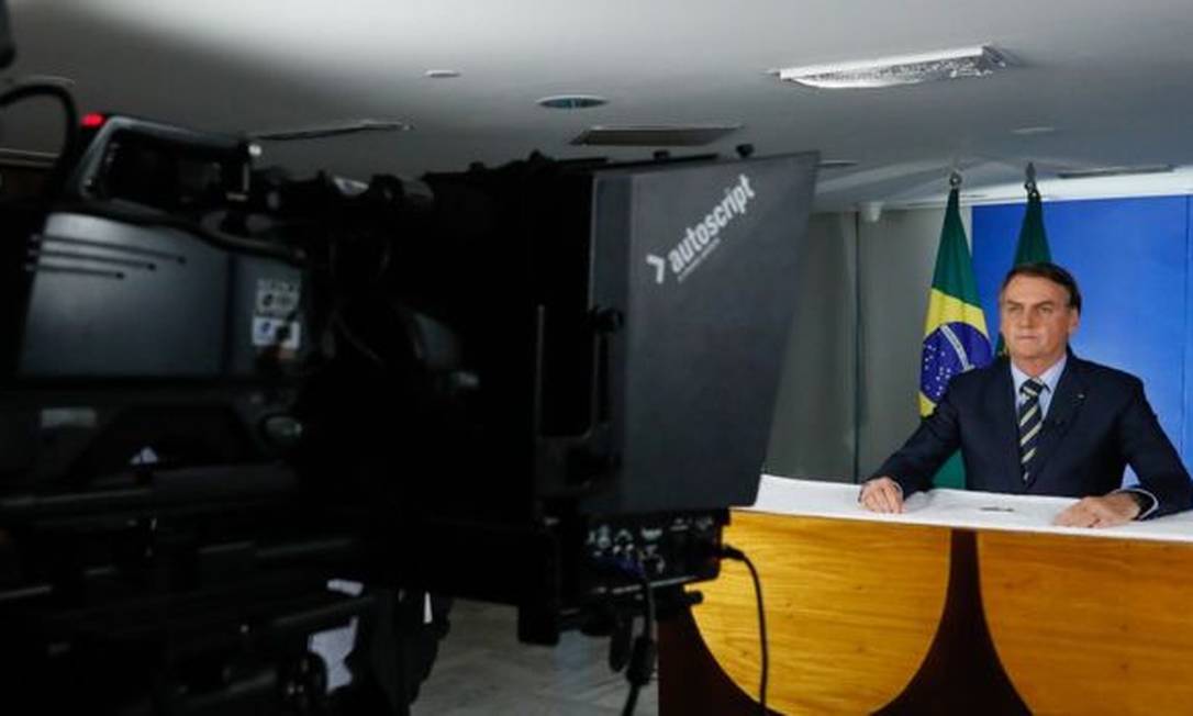 Jair Bolsonaro em pronunciamento Foto: Isac Nóbrega