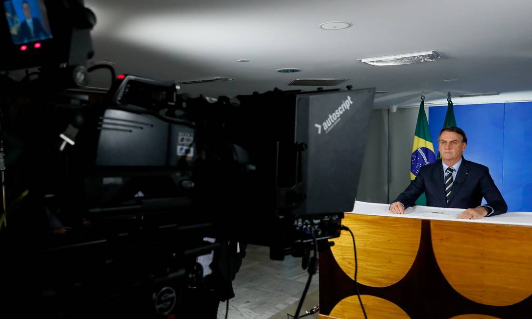 Pronunciamento do presidente Jair Bolsonaro sobre coronavírus Foto: Foto: Isac Nóbrega/PR / Agência O Globo
