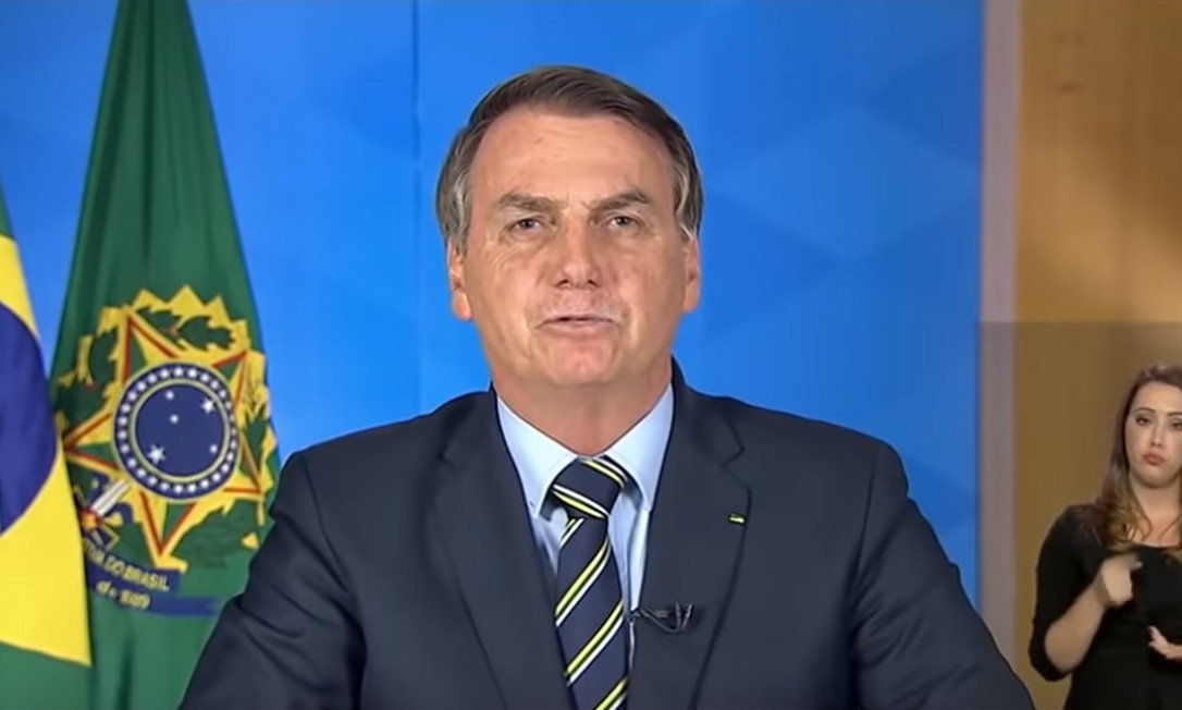 Pronunciamento do presidente Jair Bolsonaro Foto: Reprodução